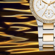 Michael Kors Camille Multifunction Silver Dial Two Tone Steel Strap Watch For Women - MK6982
