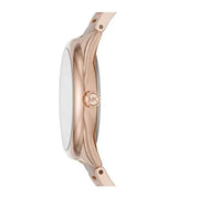 Michael Kors Janelle Three Hand Rose Gold Dial Two Tone Steel Strap Watch For Women - MK7135
