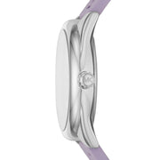 Michael Kors Janelle Three Hand Purple Dial Purple Rubber Strap Watch For Women - MK7143
