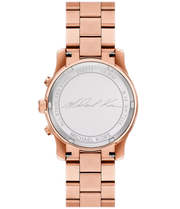 Michael Kors Runway Chronograph Rose Gold Dial Rose Gold Steel Strap Watch For Women - MK7324