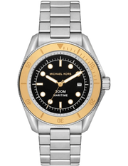 Michael Kors Maritime Analog Black Dial Silver Steel Strap Watch for Men - MK9161