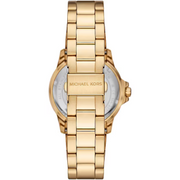 Michael Kors Everest Three-Hand Black Dial Gold Steel Strap Watch For Men - MK9078