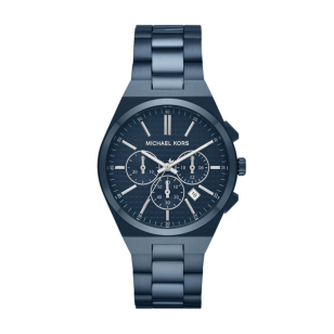 Michael Kors Lennox Chronograph Blue Dial Blue Steel Strap Watch