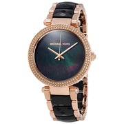 Michael Kors Parker Mother of Pearl Black Dial Two Tone Steel Strap Watch for Women - MK6414