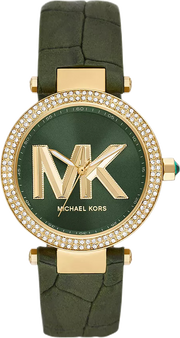 Michael Kors Parker Green Dial Green Leather Strap Watch For Women - MK4724