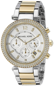 Michael Kors Parker White Dial Two Tone Steel Strap Watch for Women - MK6055