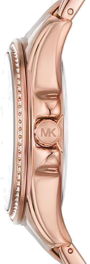 Michael Kors Mini Pilot Quartz Gold Dial Gold Steel Strap Watch For Women - MK7367