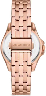 Michael Kors Mini Pilot Quartz Gold Dial Gold Steel Strap Watch For Women - MK7367