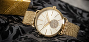 Michael Kors Portia Gold Dial Gold Mesh Bracelet Watch for Women - MK3844