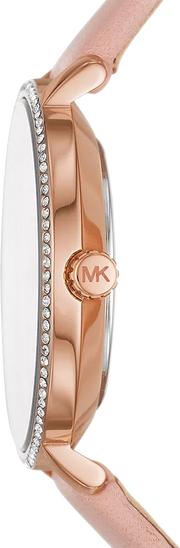 Michael Kors Pyper Analog White Dial Pink Leather Strap Watch For Women - MK2803
