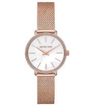 Michael Kors Pyper Quartz Mother of Pearl White Dial Rose Gold Mesh Strap Watch For Women - MK4588