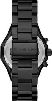 Michael Kors Raquel Three Hand Silver Dial Black Steel Strap Watch For Women - MK4692