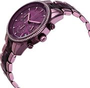 Michael Kors Ritz Chronograph Purple Dial Purple Steel Strap Watch For Women - MK6720