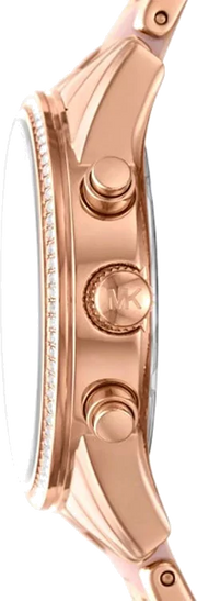 Michael Kors Ritz Chronograph Mother of Pearl White Dial Two Tone Steel Strap Watch For Women - MK6769