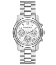 Michael Kors Runway Chronograph Silver Dial Silver Steel Strap Watch For Women - MK7325
