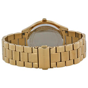Michael Kors Slim Runway Blue Dial Gold Steel Strap Watch for Women - MK3265