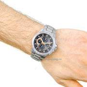Michael Kors Ryker Chronograph Black Dial Silver Steel Strap Watch For Men - MK8528