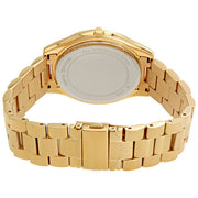 Michael Kors Slim Runway Analog Gold Dial Gold Steel Strap Watch For Women - MK3739