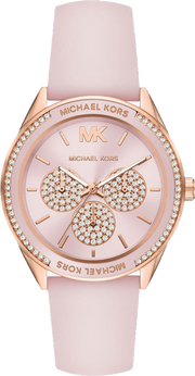 Michael Kors Quartz Pink Dial Pink Silicone Strap Watch For Women - MK6946