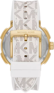 Michael Kors Sydney Quartz White Dial White Leather Strap Watch For Women - MK7221