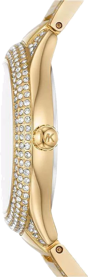 Michael Kors Sylvia Mother Of Pearl Dial Gold Steel Strap Watch For Women - MK4655