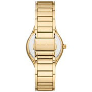 Michael Kors Sylvia Mother Of Pearl Dial Gold Steel Strap Watch For Women - MK4655