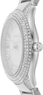 Michael Kors Sylvia Mother of Pearl Dial Silver Steel Strap Watch For Women - MK4657