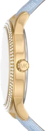 Michael Kors Tibby Multifunction White Dial Blue Leather Strap Watch For Women - MK2965