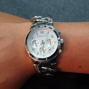 Michael Kors Runway Twist Silver Dial Silver Steel Strap Watch for Women - MK3149