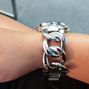 Michael Kors Runway Twist Silver Dial Silver Steel Strap Watch for Women - MK3149