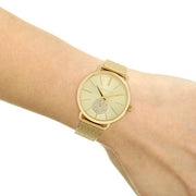 Michael Kors Portia Gold Dial Gold Mesh Bracelet Watch for Women - MK3844
