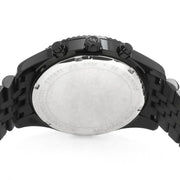 Michael Kors Lexington Chronograph Crystals Silver Dial Black Steel Strap Watch for Men - MK8605