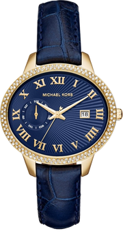 Michael Kors Whitley Quartz Blue Dial Blue Leather Strap Watch For Women - MK2429