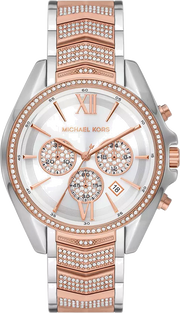 Michael Kors Whitney Chronograph Silver Dial Two Tone Steel Strap Watch For Women - MK7225