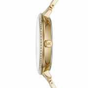 Michael Kors Charley Three-Hand Quartz Gold Dial Gold Steel Strap Watch for Women - MK4399