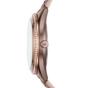 Michael Kors Lauryn Rose Gold Dial Brown Steel Strap Watch for Women - MK3757