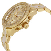 Michael Kors Wren Chronograph Diamonds Gold Dial Two Tone Steel Strap Watch for Women - MK6157