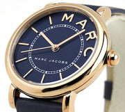 Marc Jacobs Roxy Navy Blue Dial Navy Blue Leather Strap Watch for Women - MJ1539