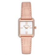 Michael Kors Lake Quartz White Dial Pink Leather Strap Watch For Women - MK2763