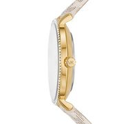 Michael Kors Pyper Quartz Silver Dial White Leather Strap Watch For Women - MK1037