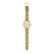 Michael Kors Addyson Quartz Gold Dial Gold Leather Strap Watch for Women - MK2952