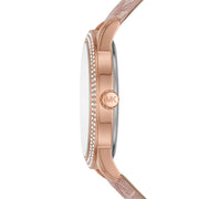 Michael Kors Tibby Multifunction Rose Gold Dial Pink Leather Strap Watch For Women - MK2955
