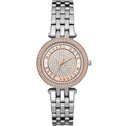 Michael Kors Darci Rose Gold Dial Silver Steel Strap Watch for Women - MK3446