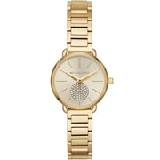 Michael Kors Portia Quartz Gold Dial Gold Steel Strap Watch For Women - MK3838