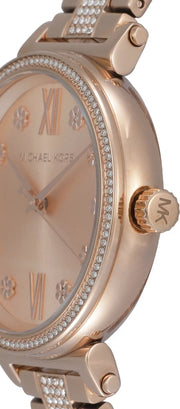 Michael Kors Sofie Quartz Rose Gold Dial Rose Gold Steel Strap Watch For Women - MK3882