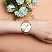 Michael Kors Pyper Quartz Gold Dial Gold Mesh Strap Watch For Women - MK4339