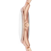 Michael Kors Lauryn Mother of Pearl Dial Rose Gold Dial Rose Gold Steel Strap Watch For Women - MK4491