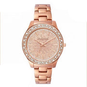 Michael Kors Liliane Three Hand Rose Gold Dial Rose Gold Steel Strap Watch For Women - MK4651