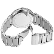 Michael Kors Parker Three Hand Mother of Pearl White Dial Silver Steel Strap Watch For Women - MK4694