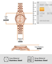 Michael Kors Lexington Three Hand Rose Gold Dial Rose Gold Steel Strap Watch For Women - MK4739